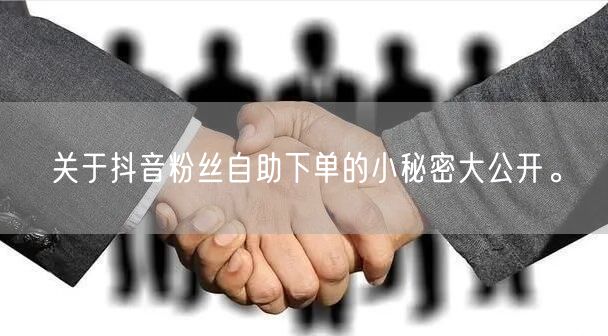 关于抖音粉丝自助下单的小秘密大公开。