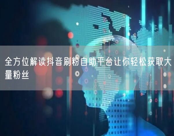 全方位解读抖音刷粉自助平台让你轻松获取大量粉丝