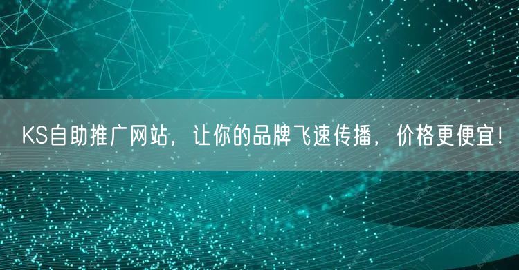 KS自助推广网站，让你的品牌飞速传播，价格更便宜！