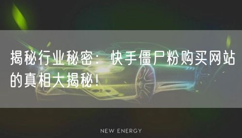 揭秘行业秘密：快手僵尸粉购买网站的真相大揭秘！