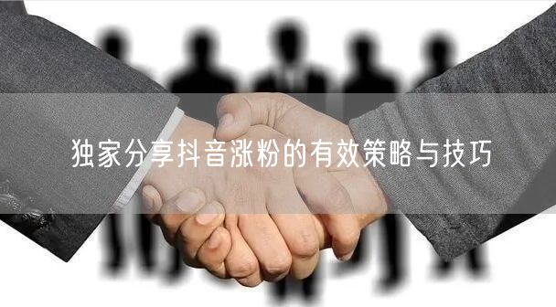 独家分享抖音涨粉的有效策略与技巧