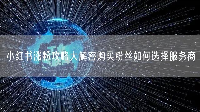 小红书涨粉攻略大解密购买粉丝如何选择服务商