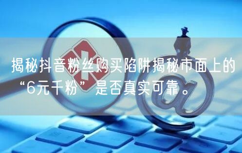 揭秘抖音粉丝购买陷阱揭秘市面上的“6元千粉”是否真实可靠。