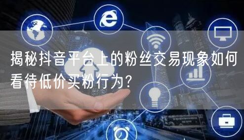 揭秘抖音平台上的粉丝交易现象如何看待低价买粉行为？