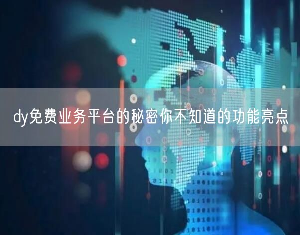 dy免费业务平台的秘密你不知道的功能亮点