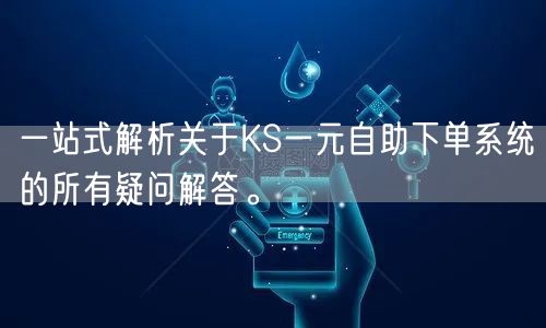 一站式解析关于KS一元自助下单系统的所有疑问解答。