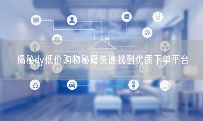 揭秘dy低价购物秘籍快速找到优质下单平台