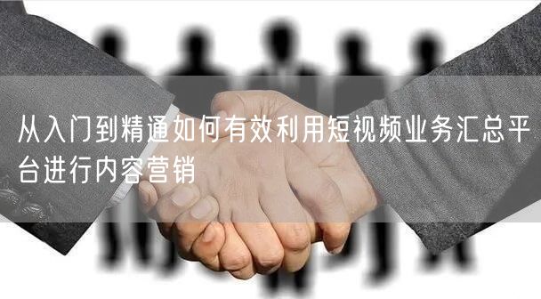 从入门到精通如何有效利用短视频业务汇总平台进行内容营销
