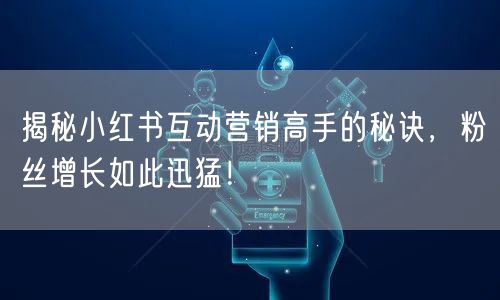 揭秘小红书互动营销高手的秘诀，粉丝增长如此迅猛！