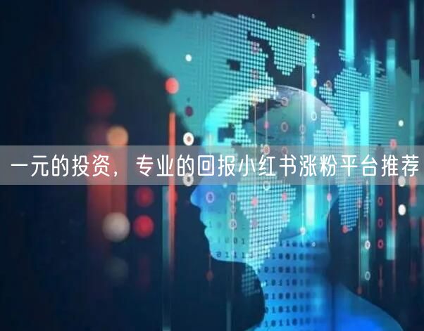 一元的投资，专业的回报小红书涨粉平台推荐