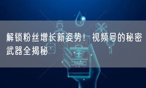解锁粉丝增长新姿势！视频号的秘密武器全揭秘