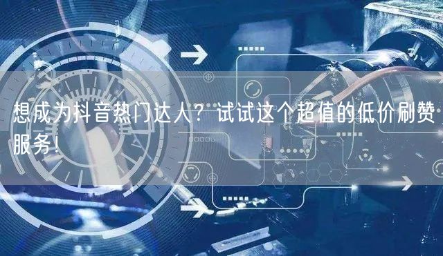 想成为抖音热门达人？试试这个超值的低价刷赞服务！