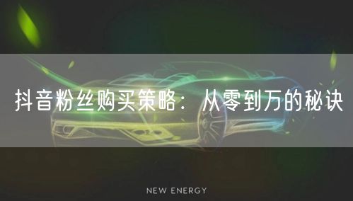 抖音粉丝购买策略：从零到万的秘诀