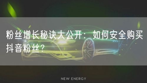 粉丝增长秘诀大公开：如何安全购买抖音粉丝？