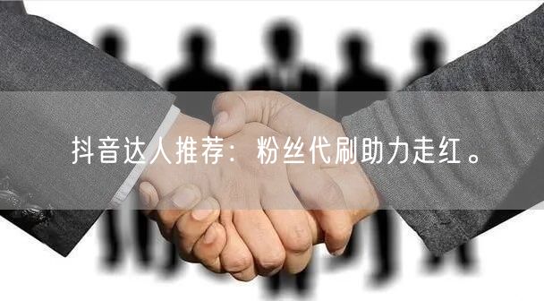 抖音达人推荐：粉丝代刷助力走红。
