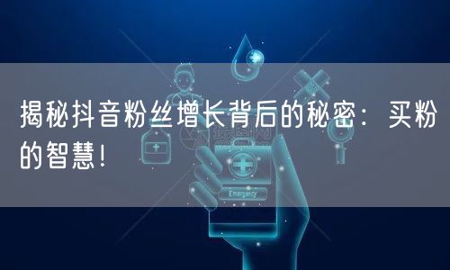 揭秘抖音粉丝增长背后的秘密：买粉的智慧！