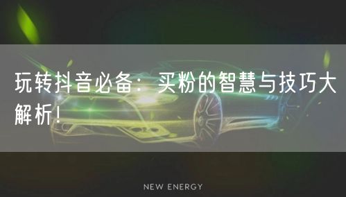 玩转抖音必备：买粉的智慧与技巧大解析！
