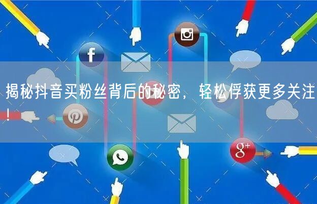 揭秘抖音买粉丝背后的秘密，轻松俘获更多关注！