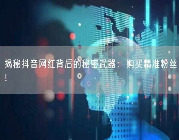 揭秘抖音网红背后的秘密武器：购买精准粉丝！