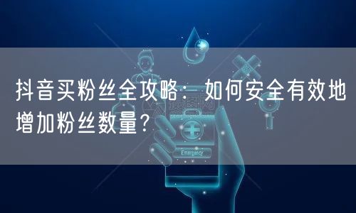 抖音买粉丝全攻略：如何安全有效地增加粉丝数量？