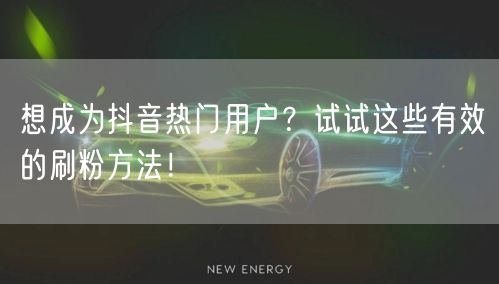 想成为抖音热门用户？试试这些有效的刷粉方法！