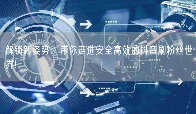 解锁新姿势：带你走进安全高效的抖音刷粉丝世界!