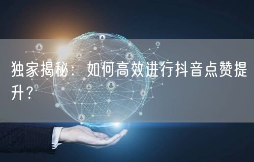 独家揭秘：如何高效进行抖音点赞提升？