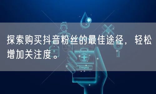 探索购买抖音粉丝的最佳途径，轻松增加关注度。