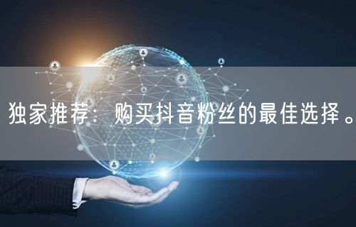独家推荐：购买抖音粉丝的最佳选择。