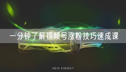 一分钟了解视频号涨粉技巧速成课
