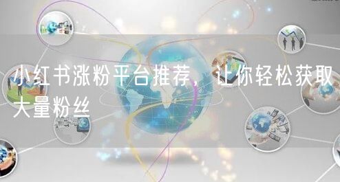 小红书涨粉平台推荐，让你轻松获取大量粉丝