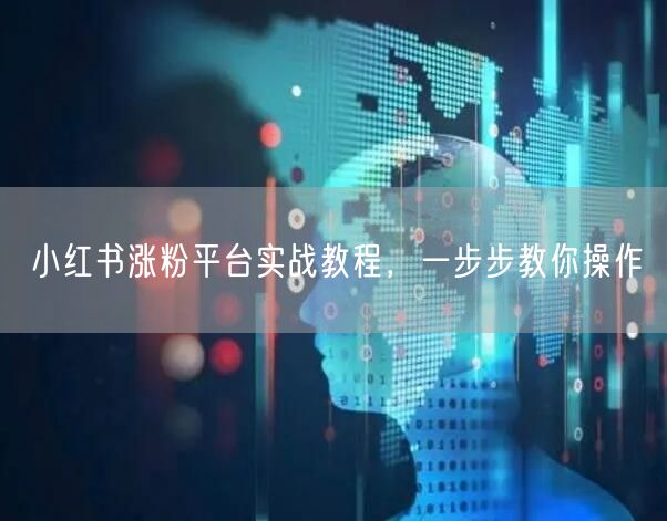 小红书涨粉平台实战教程，一步步教你操作