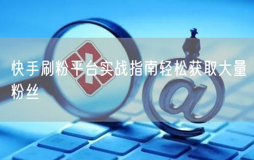 快手刷粉平台实战指南轻松获取大量粉丝