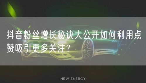 抖音粉丝增长秘诀大公开如何利用点赞吸引更多关注？