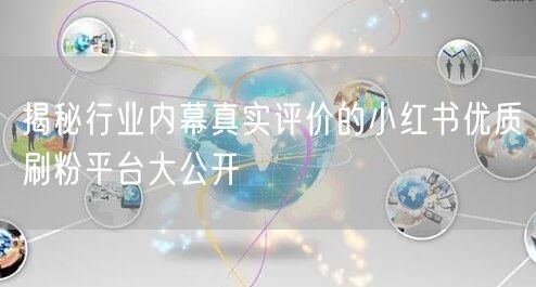 揭秘行业内幕真实评价的小红书优质刷粉平台大公开