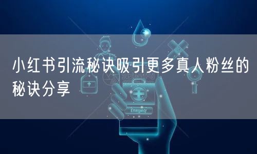 小红书引流秘诀吸引更多真人粉丝的秘诀分享