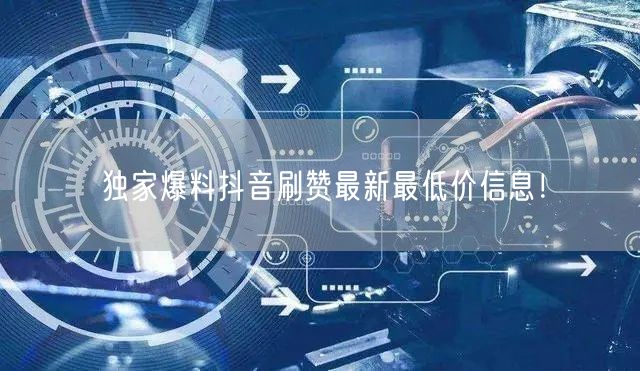 独家爆料抖音刷赞最新最低价信息！