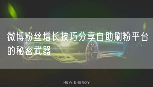 微博粉丝增长技巧分享自助刷粉平台的秘密武器