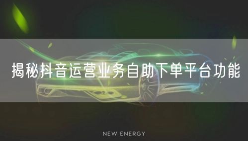 揭秘抖音运营业务自助下单平台功能