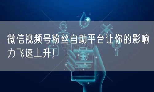微信视频号粉丝自助平台让你的影响力飞速上升！