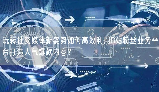 玩转社交媒体新姿势如何高效利用B站粉丝业务平台打造人气爆款内容？