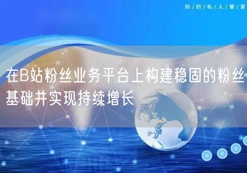 在B站粉丝业务平台上构建稳固的粉丝基础并实现持续增长
