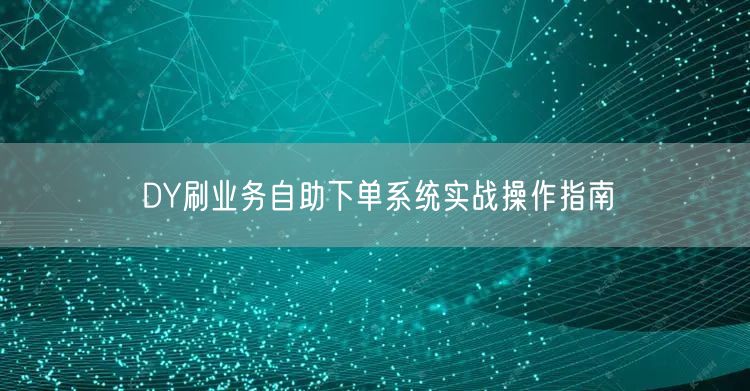 DY刷业务自助下单系统实战操作指南