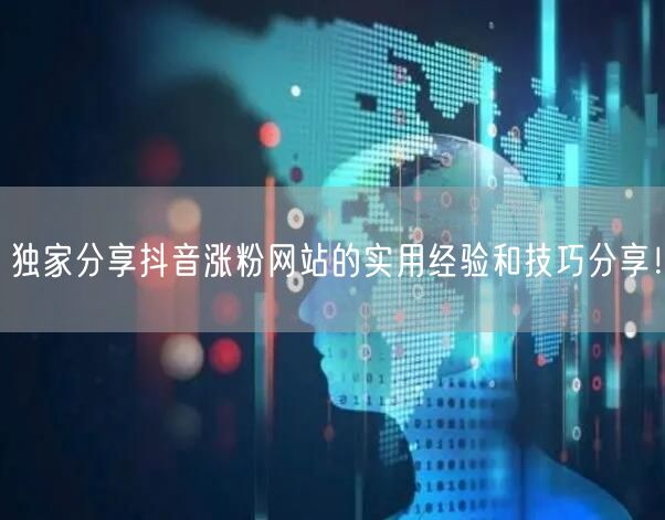 独家分享抖音涨粉网站的实用经验和技巧分享！