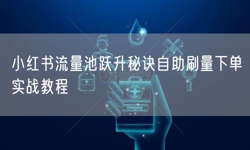 小红书流量池跃升秘诀自助刷量下单实战教程