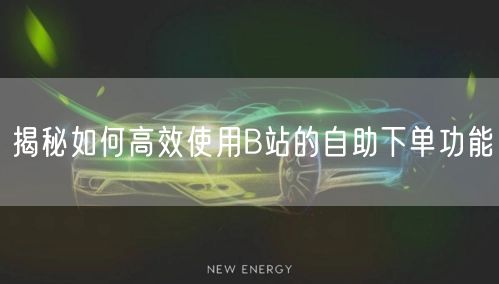 揭秘如何高效使用B站的自助下单功能