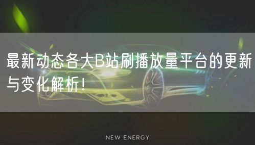 最新动态各大B站刷播放量平台的更新与变化解析！