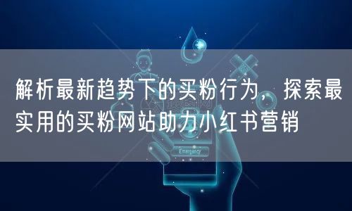 解析最新趋势下的买粉行为，探索最实用的买粉网站助力小红书营销