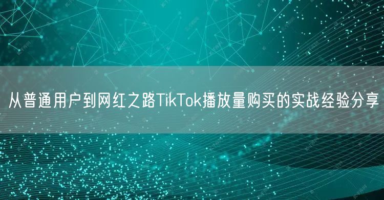 从普通用户到网红之路TikTok播放量购买的实战经验分享