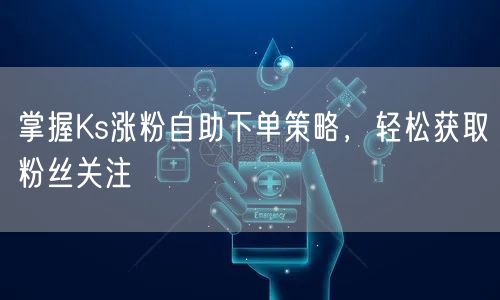掌握Ks涨粉自助下单策略，轻松获取粉丝关注